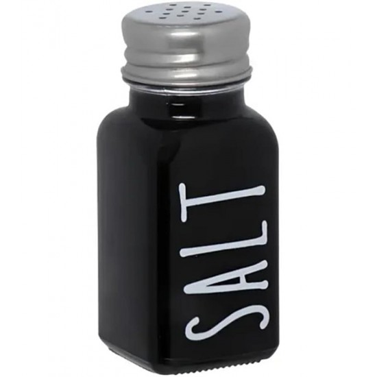 Saleiro 80ml Preto Manhattan em Vidro e Inox Hauskraft